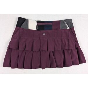Lululemon Pace Setter Skirt Womens sz 6‎ Plum Purple Lined Athletic